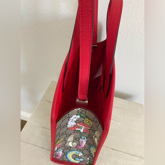Gucci × Yuko Higuchi Collaboration Children's Tote Bag GG Supreme Red New - Picture 4 of 7
